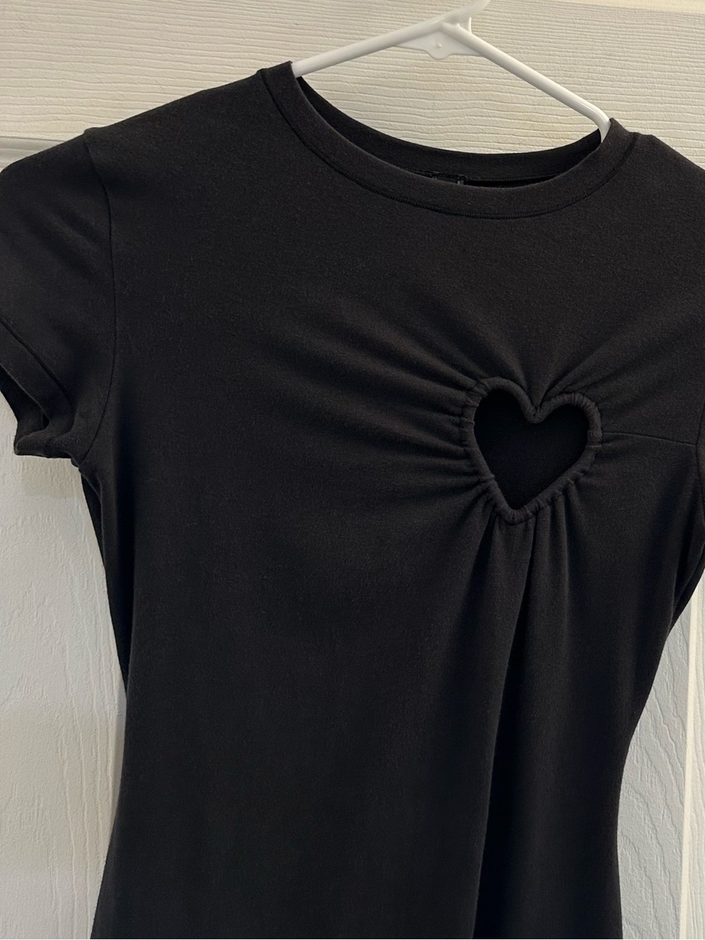 SKIMS Valentines Cotton Jersey Heart Cutout Mini Dress in Soot size XS - Picture 7 of 8